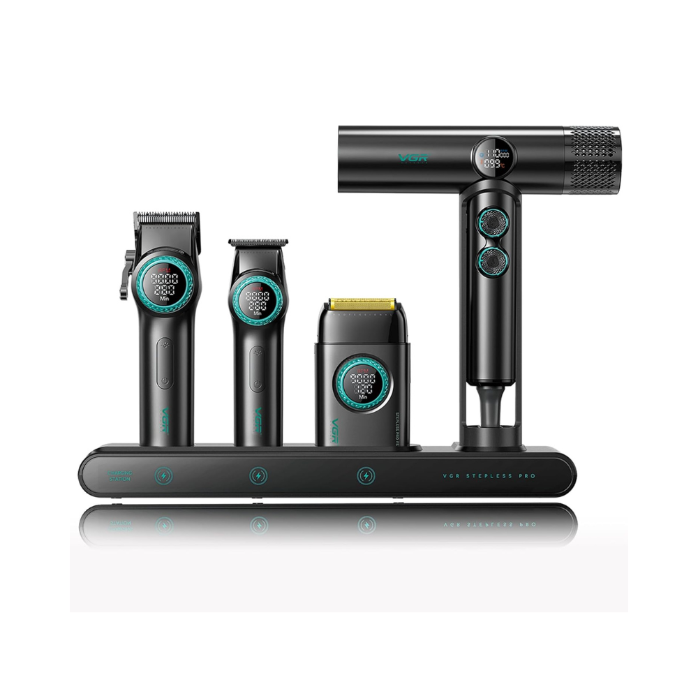 VGR STEPLESS PRO 4 IN 1 - PROFESSIONAL BARBER COMBO VGR