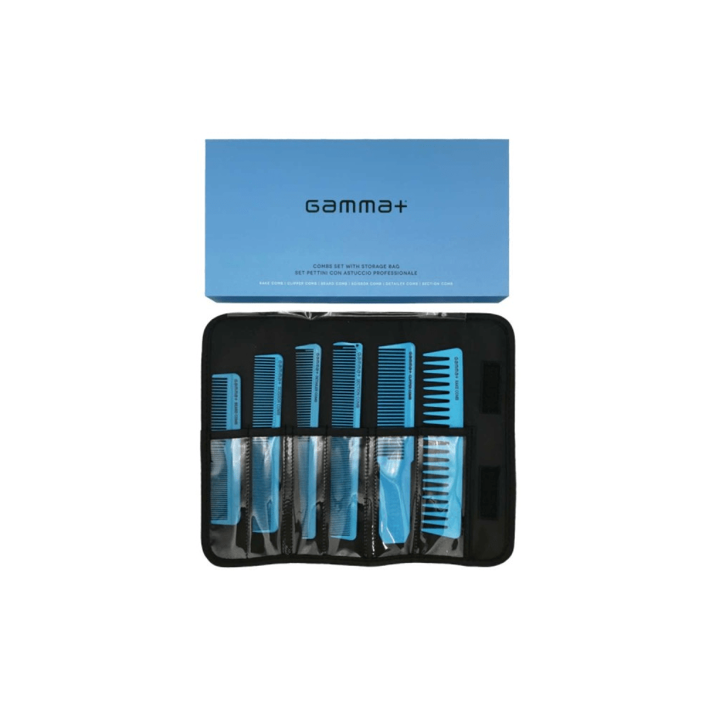 Gamma Più - Set Pettini Da Taglio Azzurro - Romidò Shop - Prodotti Per Parrucchieri, Estetiste e Barber
